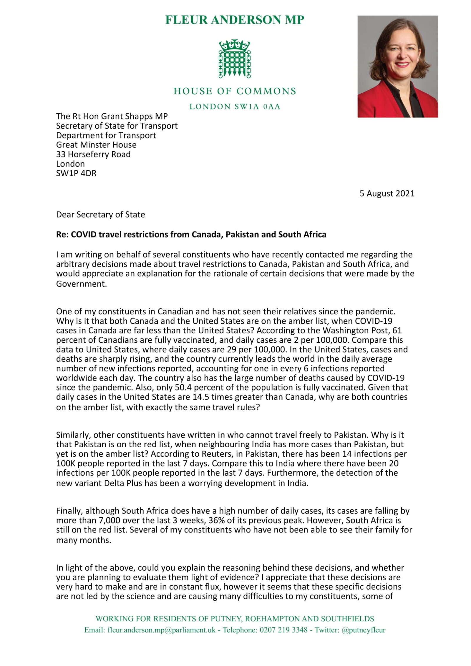 Travel Restrictions Letter