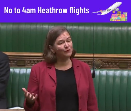 Fleur Anderson MP speaking in Parliament about Heathrow noise