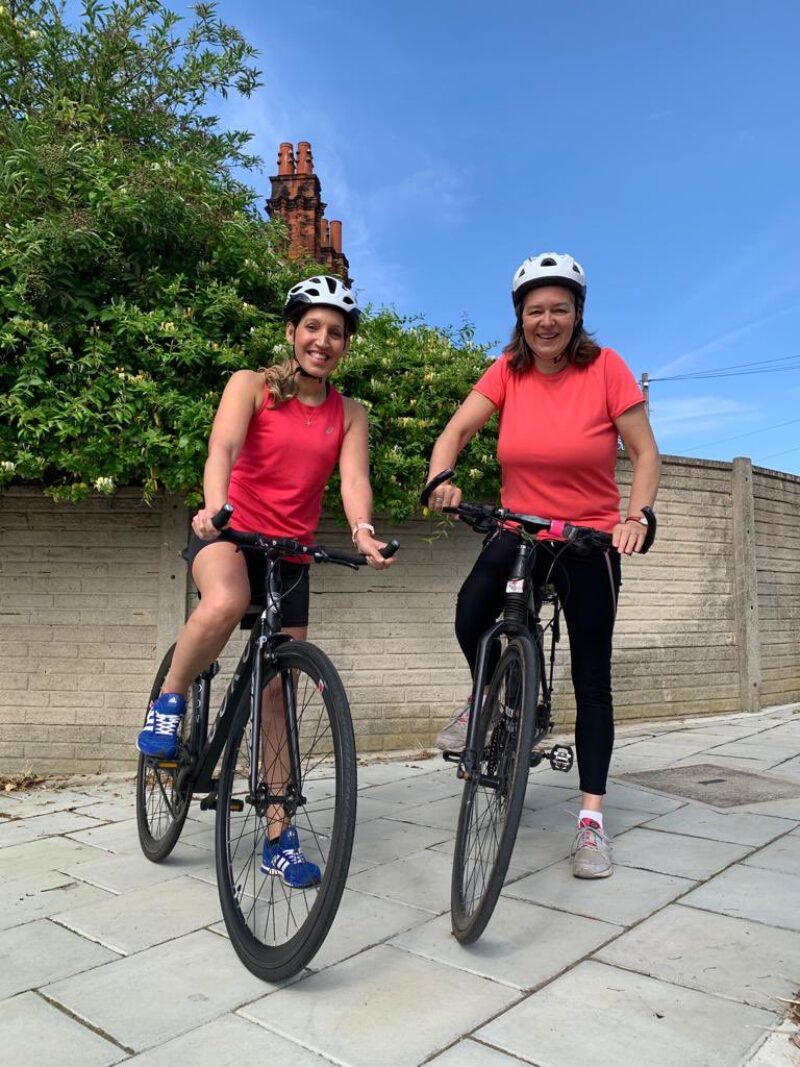 Dr Rosena Allin-Khan MP and Fleur Anderson MP training for their 55 mile charity bike ride, fundraising for children