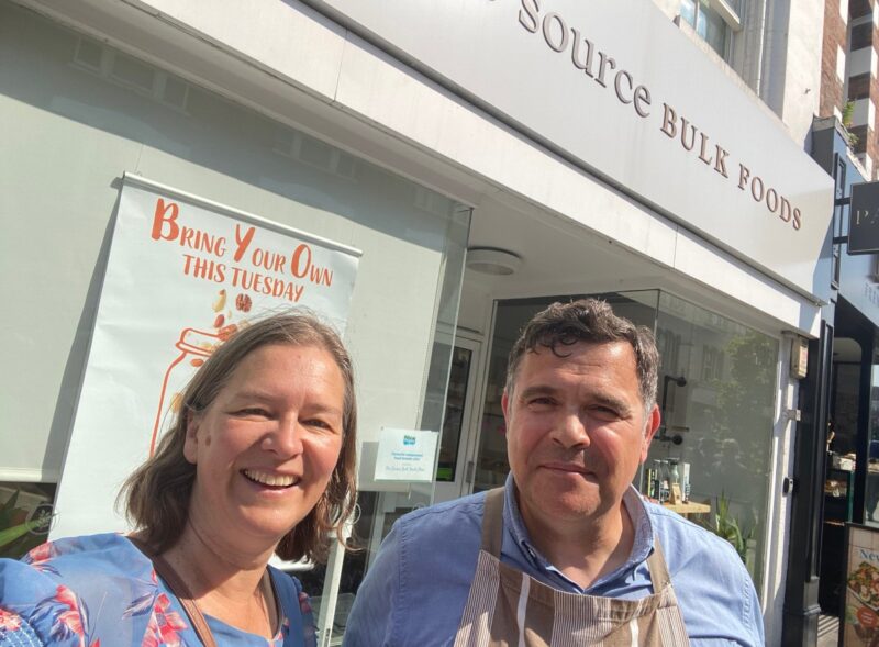 Fleur Anderson MP outside Bulk Foods Putney