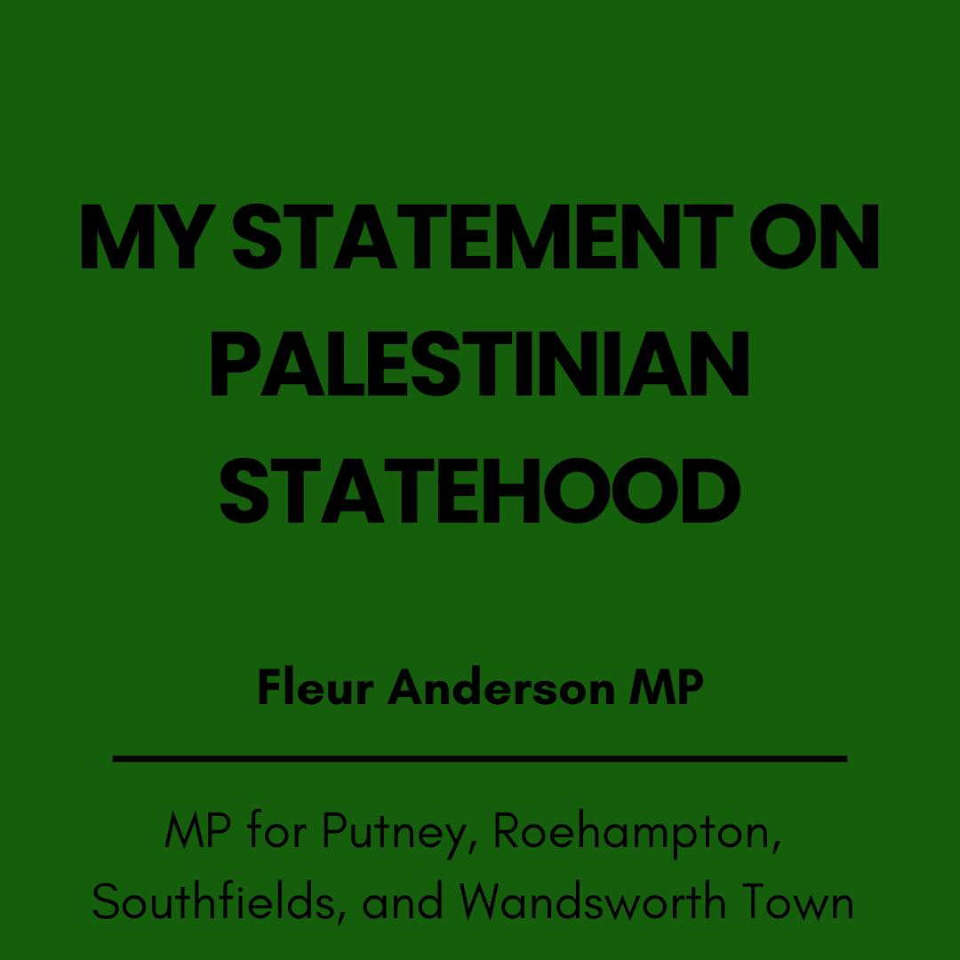 My Statement on Palestinian Statehood